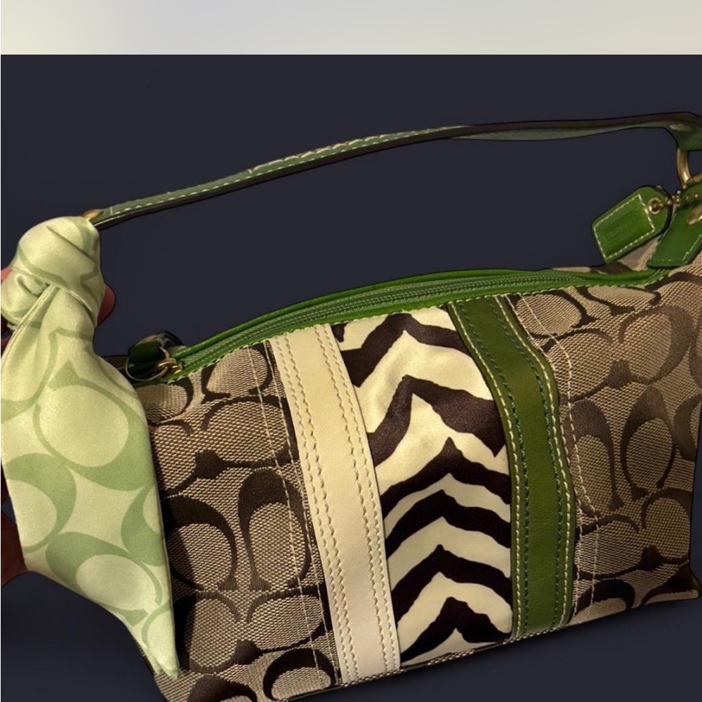 Vintage Y2K Coach monogram zebra print mini bag
